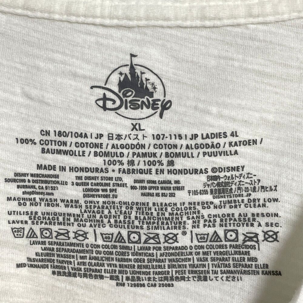 Disney Brand Mickey Mouse White Short Sleeve 100% Cotton T-Shirt Size XL Casual - Picture 5 of 5